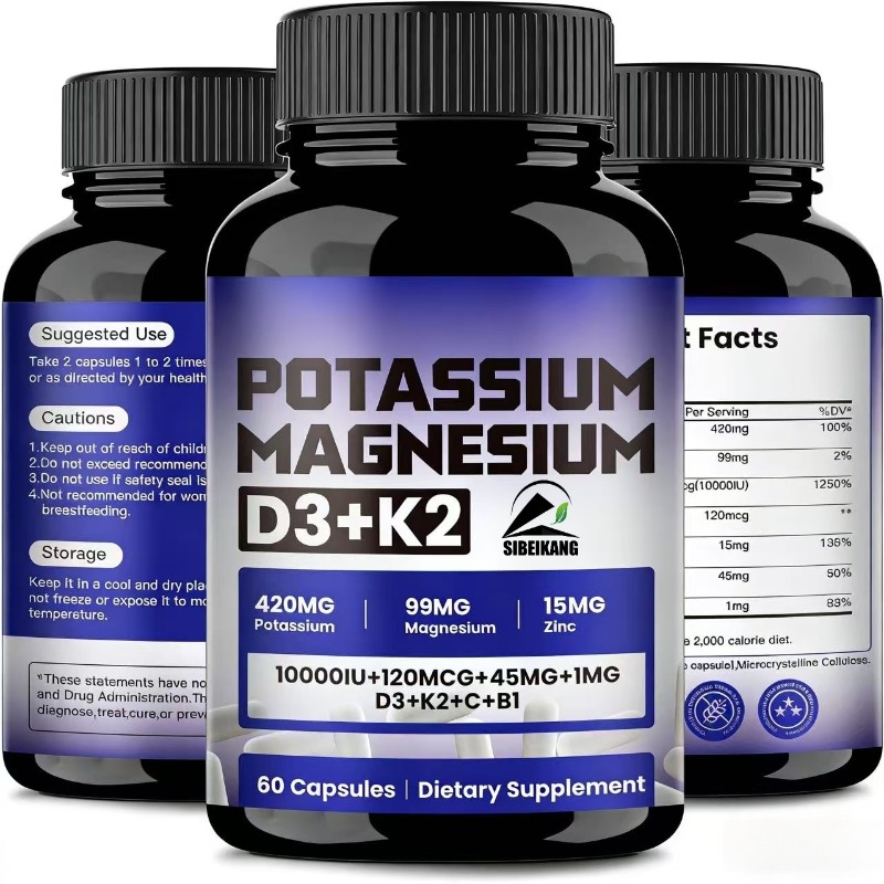 Vitamin D3 K2 Drop - كبسولات البوتاسيوم والمغنيسيوم والزنك تحتوي على